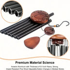 Retro Wind Chime | Aluminum Tube Outdoor Chime in Gold, Silver & Black