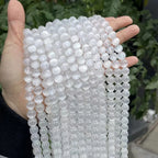 Selenite Round Stone Beads – Natural Crystal Beads for Jewelry Making