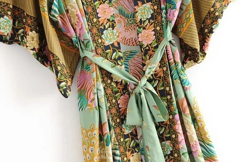 Peacock Floral Kimono