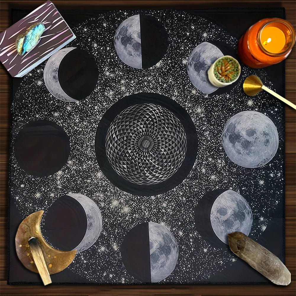 Rainbow Flower of Life Altar Cloth — Sacred Geometry Tarot Mat