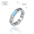 Larimar Geometric 925 Sterling Silver Cocktail Ring