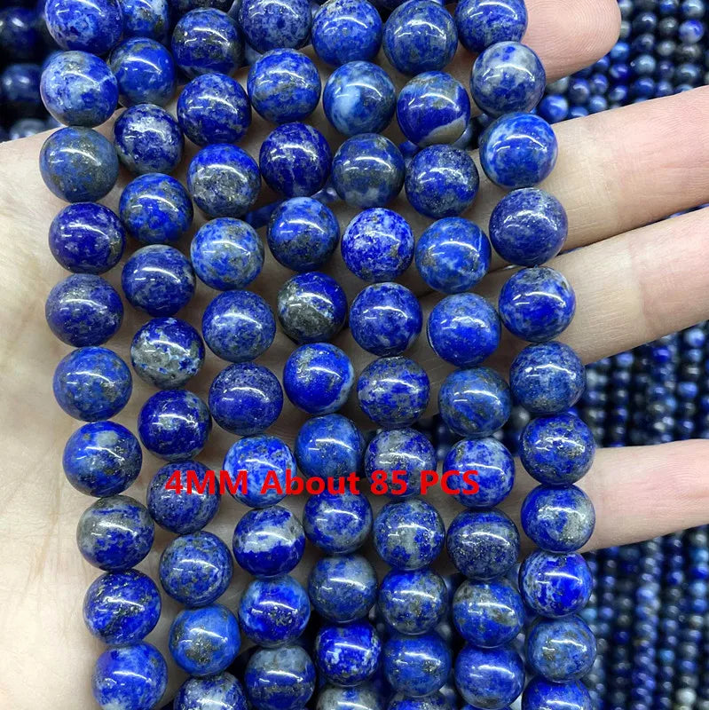 Lapis Lazuli Natural Stone Beads | Loose Spacer Beads for Jewelry Making