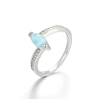 Larimar Marquise Solitaire Ring in 925 Sterling Silver