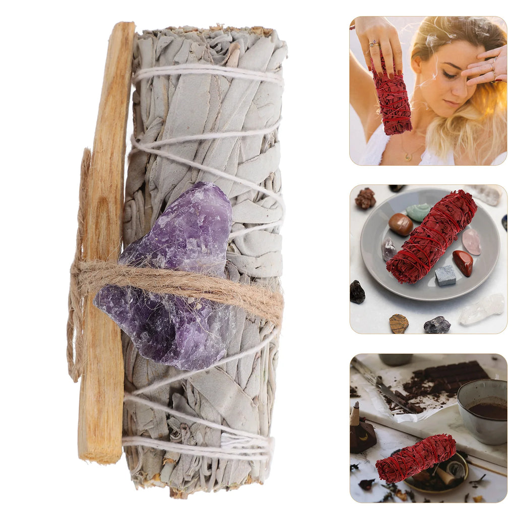 Sacred Smudging Ritual Bundle | White Sage, Palo Santo & Amethyst