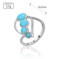 Larimar Cascade Open Ring in 925 Sterling Silver