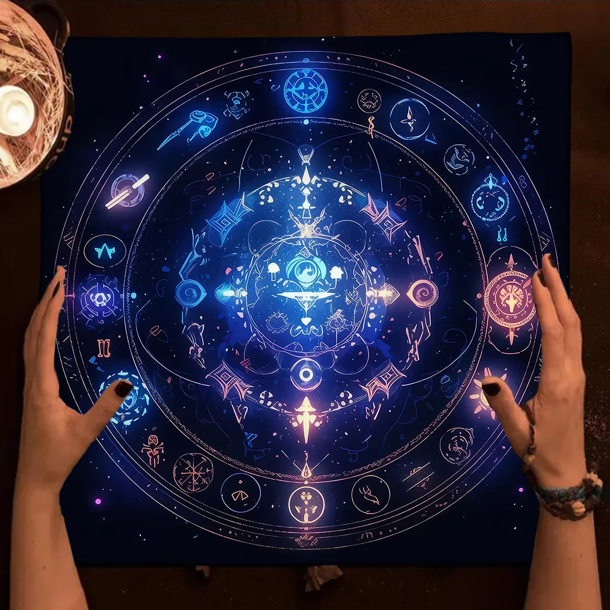 Mandala Flower of Life Altar Cloth — Sacred Geometry Tarot Mat