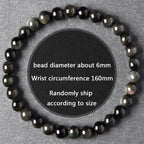Rainbow Eye Obsidian Bracelet — Natural Crystal Bead Bracelet (6–18mm)