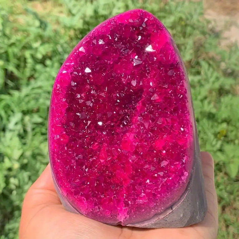 Natural Pink Geode Quartz Cluster – Raw Crystal Specimen for Home Decor