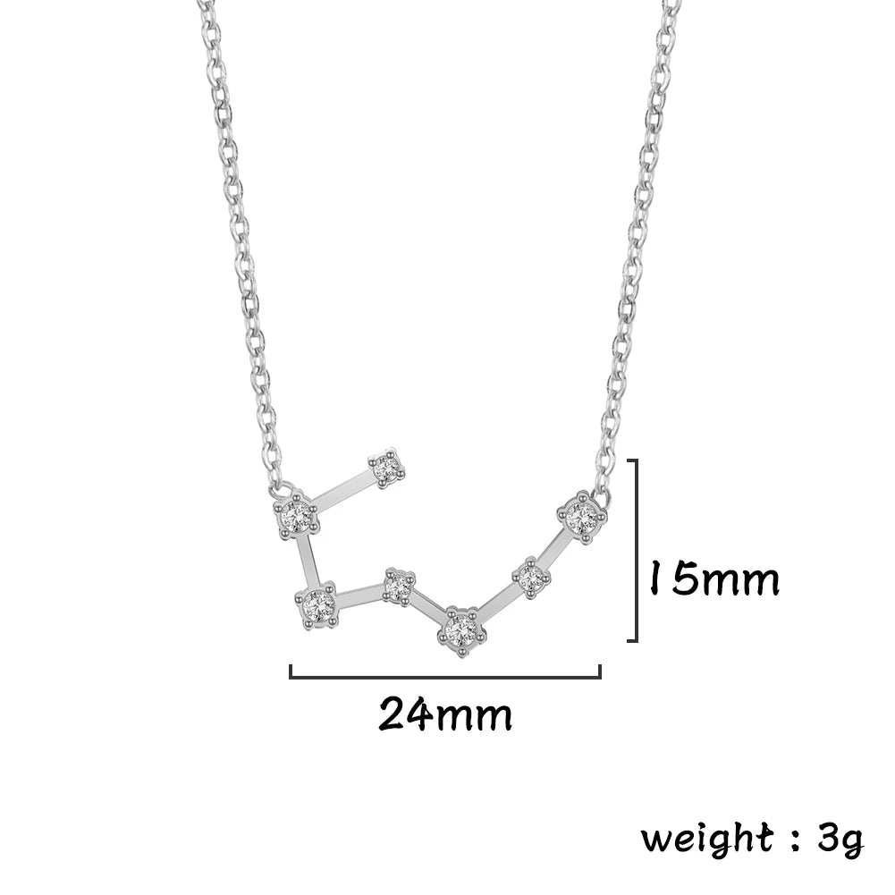 Zodiac Constellation Necklace — Silver & Gold Star Sign Pendant