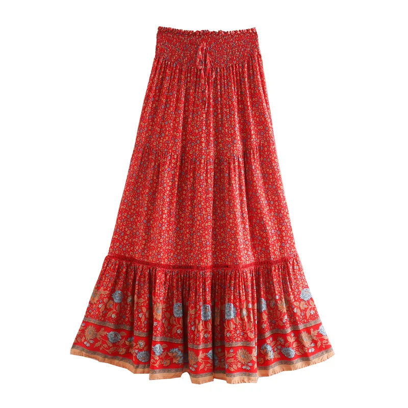 Boho Floral Maxi Skirt