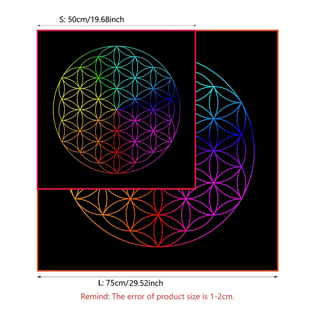 Flower of Life Altar Cloth – Sacred Geometry Tarot Spread & Meditation Mat