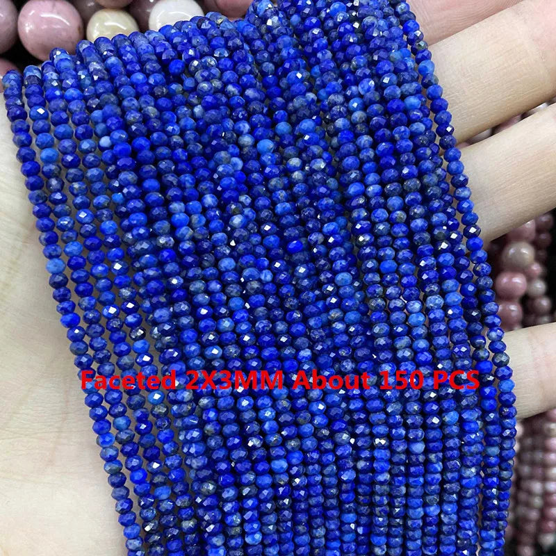 Lapis Lazuli Natural Stone Beads | Loose Spacer Beads for Jewelry Making