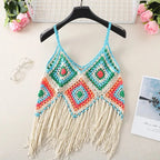 Boho Crochet Fringe Crop Top
