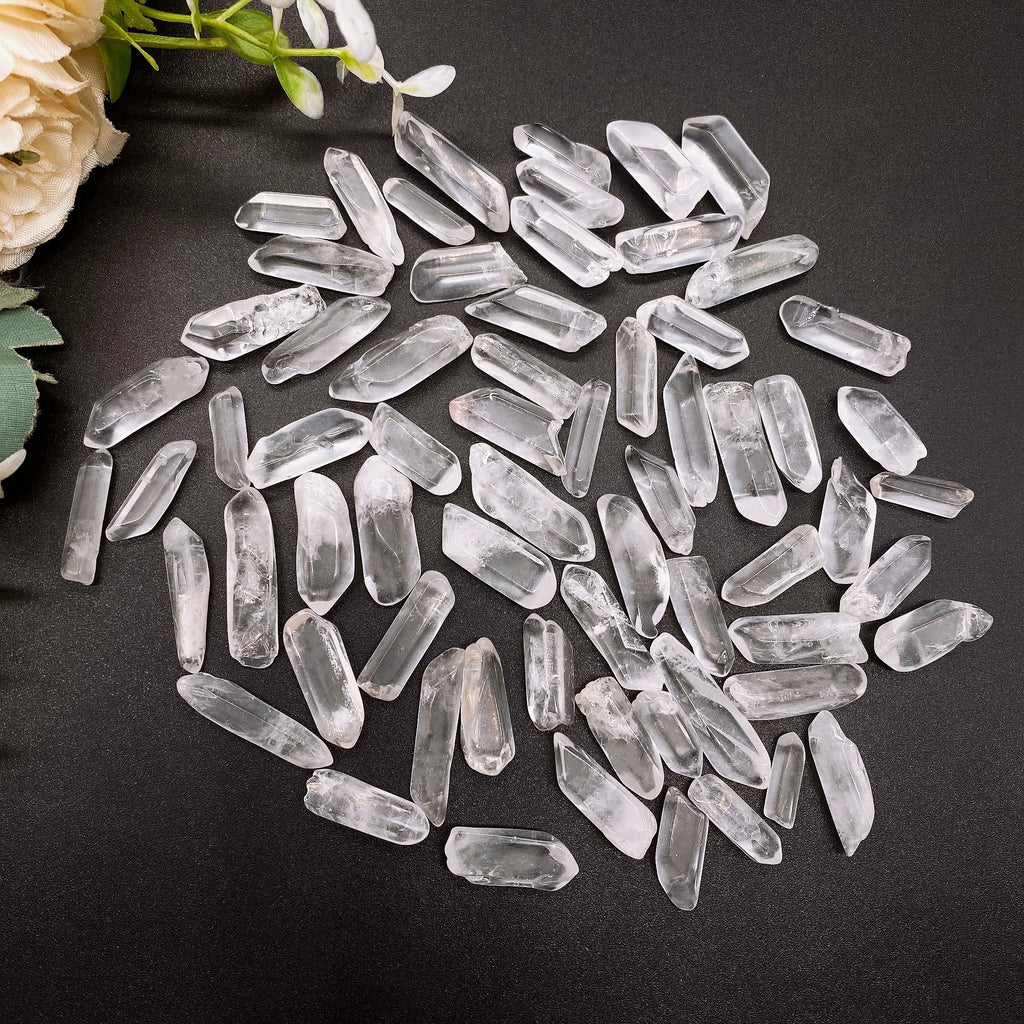 Natural Clear Quartz Raw Crystal Wands | Polished Bulk Bag