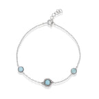 Larimar Geometric Link Bracelet in 925 Sterling Silver