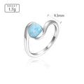 Larimar Geometric Ring in 925 Sterling Silver
