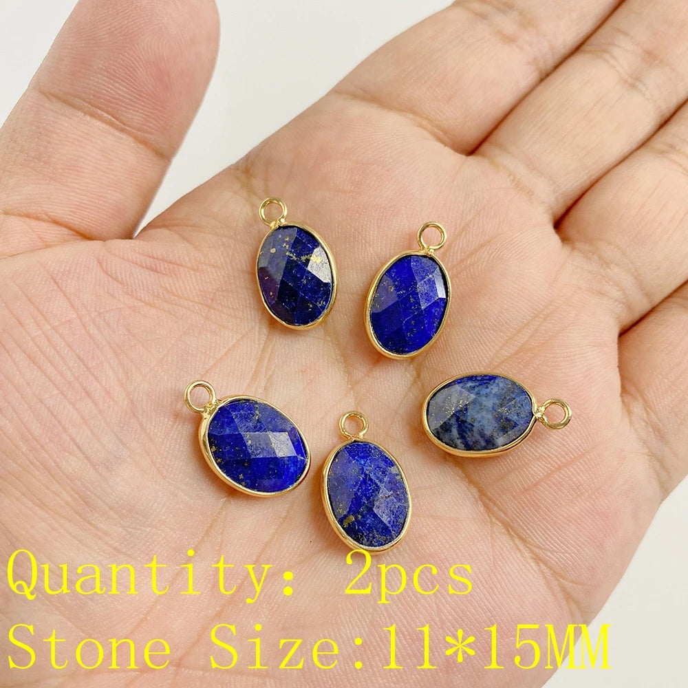 Lapis Lazuli Gemstone Charms & Connectors | Natural Stone Jewelry Making Supplies