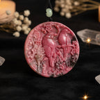 Rhodonite Hand-Carved Bird Pendant Necklace | Natural Gemstone