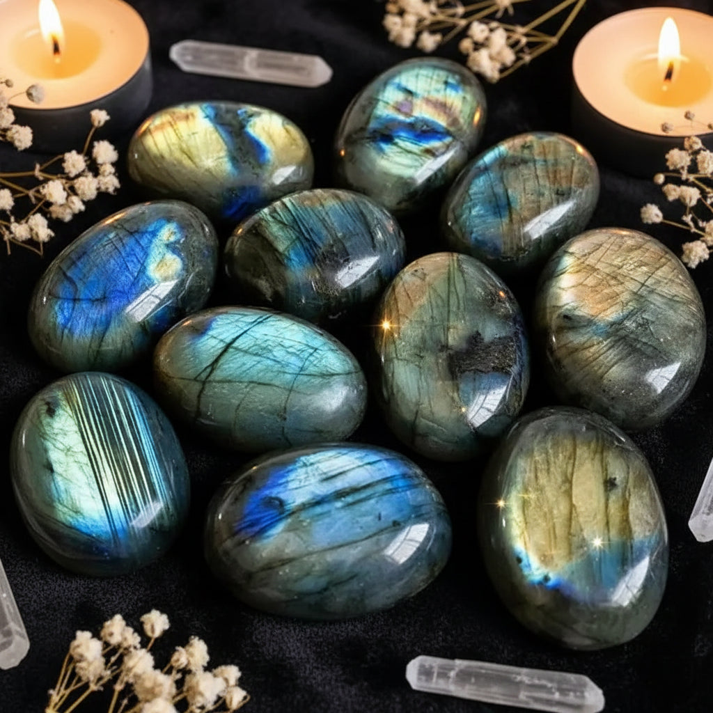 Labradorite Palm Stone | Natural Crystal for Reiki & Meditation