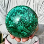 Malachite Crystal Sphere | Natural Green Stone Ball for Healing & Abundance