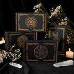 Black Lacquered Tarot Box with Gold Sacred Symbol | Choose Your Design