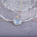 Aquamarine Heart Pendant Necklace | Natural Gemstone
