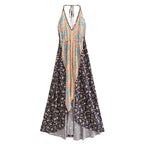 Bohemian Floral Open-Back High-Low Dress