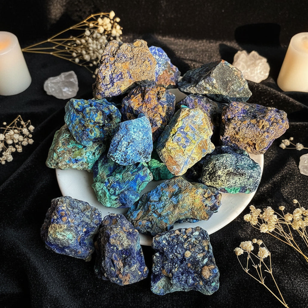 Azurite Malachite Crystal Specimen — Raw Healing Stone