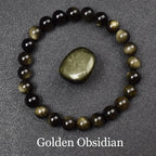 Golden & Silver Obsidian Crystal Bracelet — Protection & Grounding