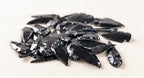 Black Obsidian Arrowheads — Natural Stone Carvings for Reiki, Decor & Jewelry Making (30–50mm)