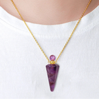 Crystal Essential Oil Diffuser Necklace — Natural Gemstone Healing Pendant