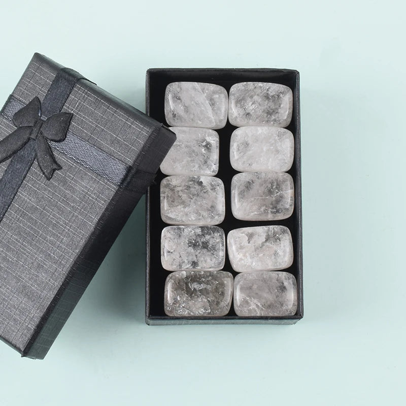 10-Piece Tumbled Crystal Healing Stone Set | Chakra Reiki Gemstones in Gift Box