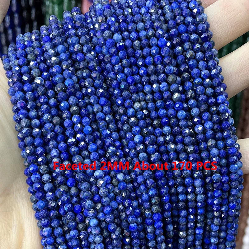 Lapis Lazuli Natural Stone Beads | Loose Spacer Beads for Jewelry Making