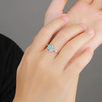 Larimar Wave Ring, Open Silver Band