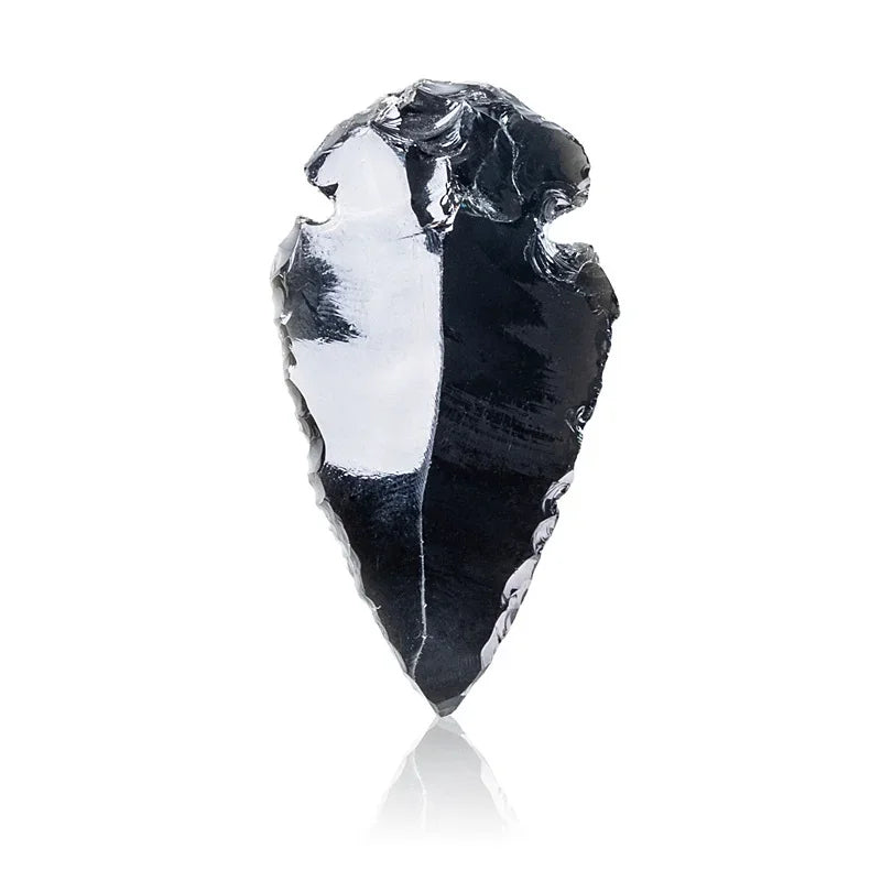 Black Obsidian Arrowheads — Natural Stone Carvings for Reiki, Decor & Jewelry Making (30–50mm)