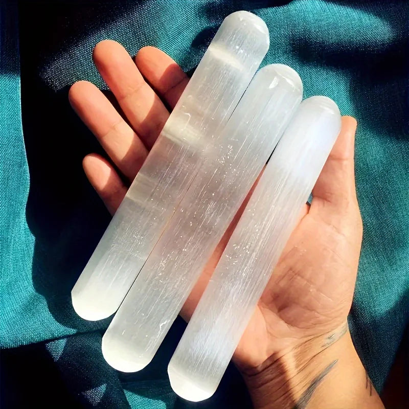 Natural Selenite Wand — Cleansing, Protection & High-Vibe Energy