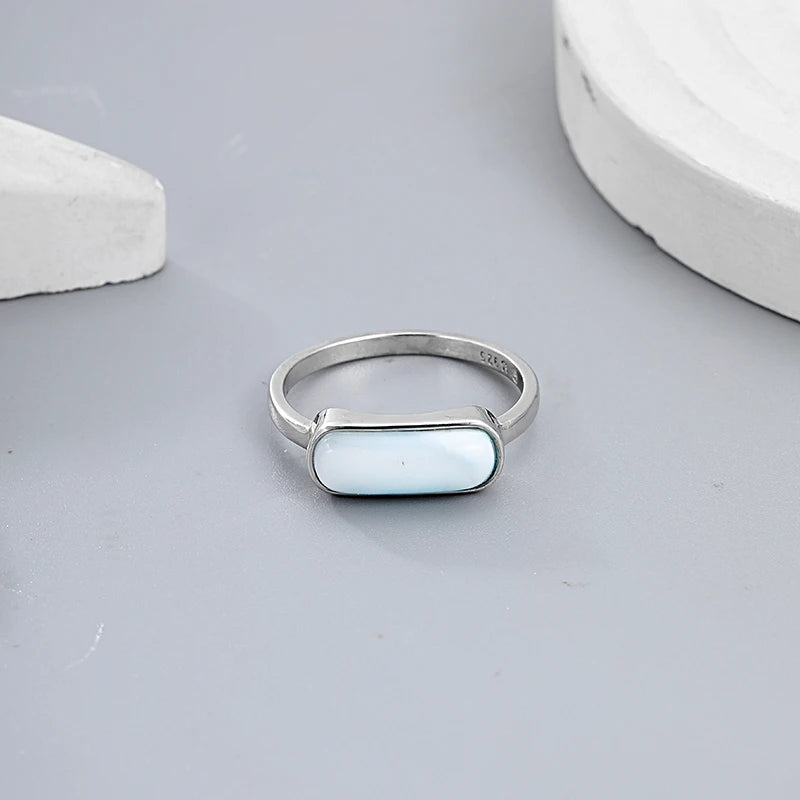 Larimar Bar Ring in 925 Sterling Silver