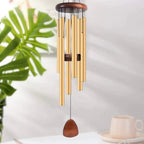 Retro Wind Chime | Aluminum Tube Outdoor Chime in Gold, Silver & Black