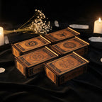 Wooden Tarot Card Storage Box | Engraved Sliding Lid | Choose Your Design
