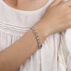 Larimar Beaded Chain Bracelet, 925 Sterling Silver