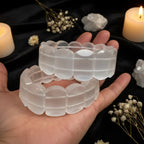 Selenite Stone Bead Bracelet – Natural Crystal Healing Bracelet