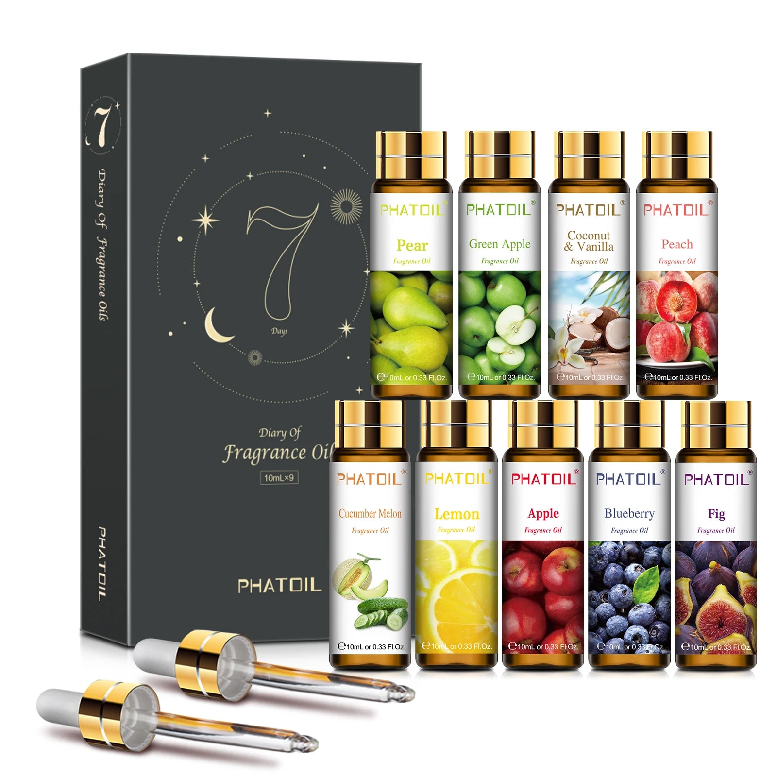 10ml Sweet Fruit Fragrance Oil for Diffuser, Candle Making & DIY — 30+ Scents