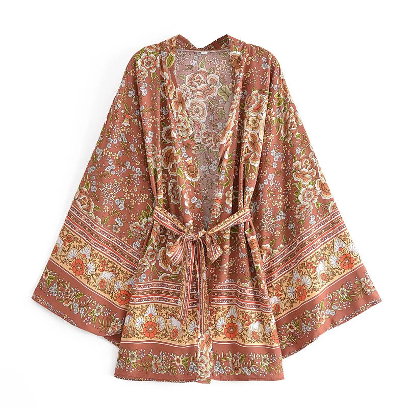 Boho Floral Kimono Robe