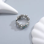 Larimar Circle Band Ring in 925 Sterling Silver