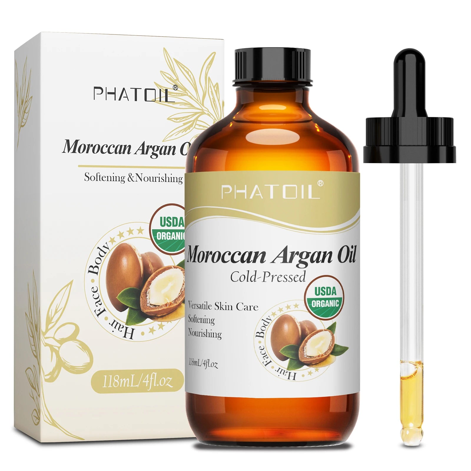 Pure Carrier Oils 118ml with Dropper – Rosehip, Argan, Jojoba & More
