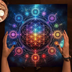 Mandala Flower of Life Altar Cloth — Sacred Geometry Tarot Mat