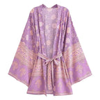 Boho Floral Batwing Short Kimono Robe