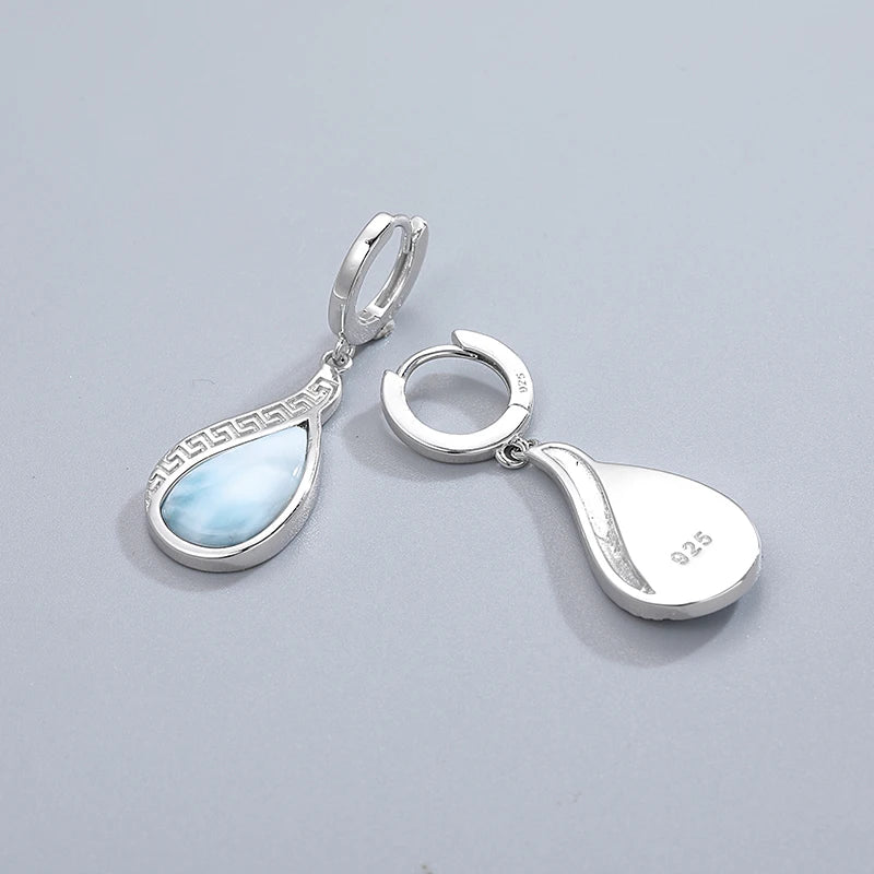 Larimar Teardrop Earrings, Pavé Accent