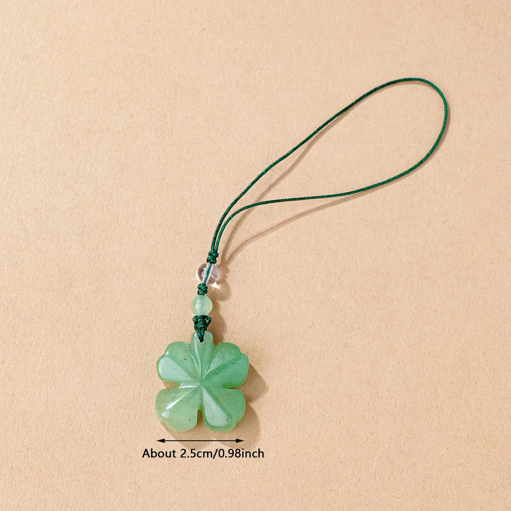 Aventurine Four Leaf Clover Crystal Keychain