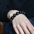 Rainbow Eye Obsidian Bracelet — Natural Crystal Bead Bracelet (6–18mm)
